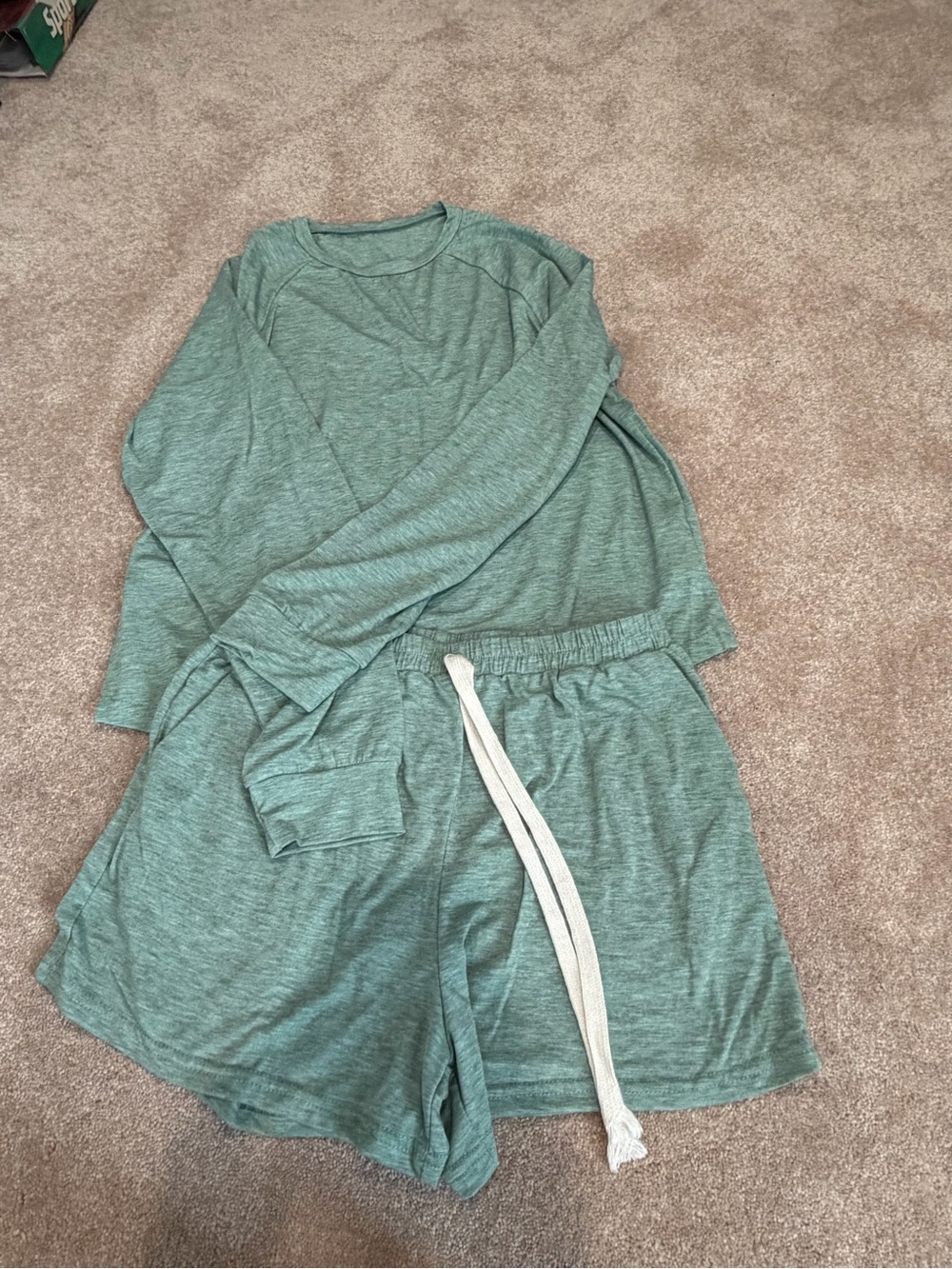 Women’s Long-Sleeve and Shorts Pajama Set - Sage Green